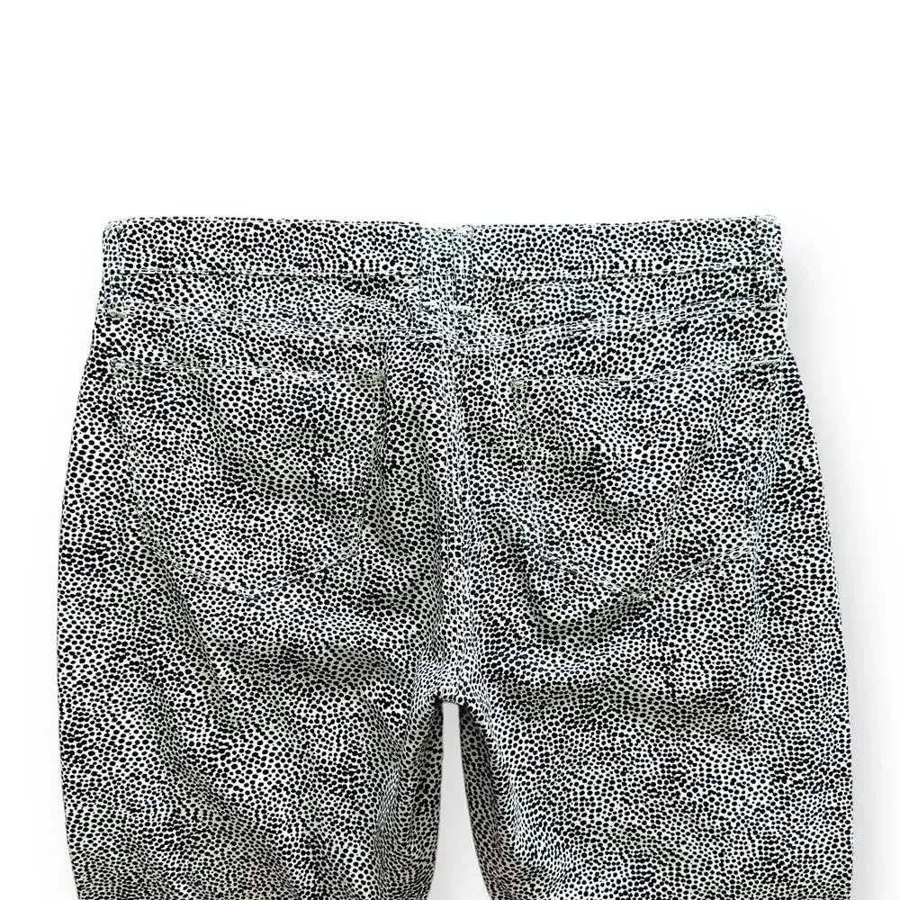 MADEWELL Safari Dotted Print Pants Mid Rise Ankle Stretch Slim White Black